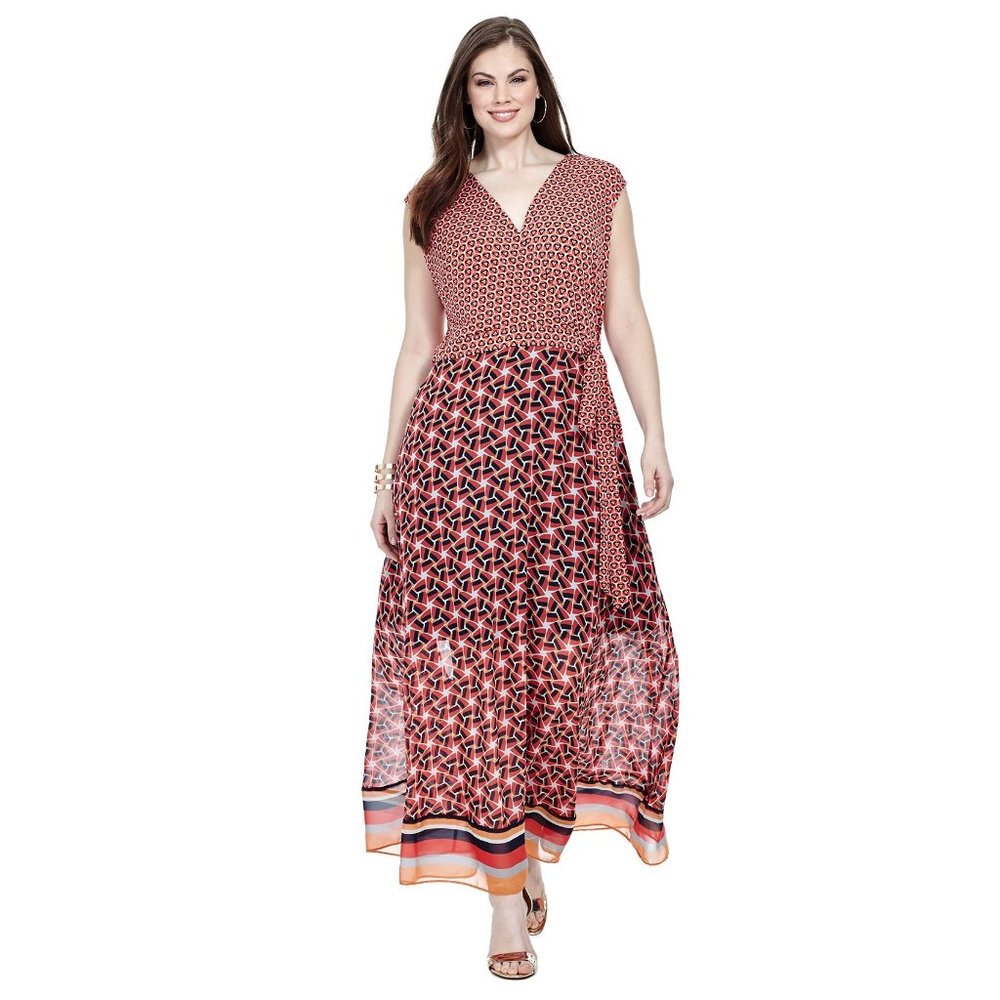 Faux Wrap Tangerine Maxi by Taylor Dresses 24